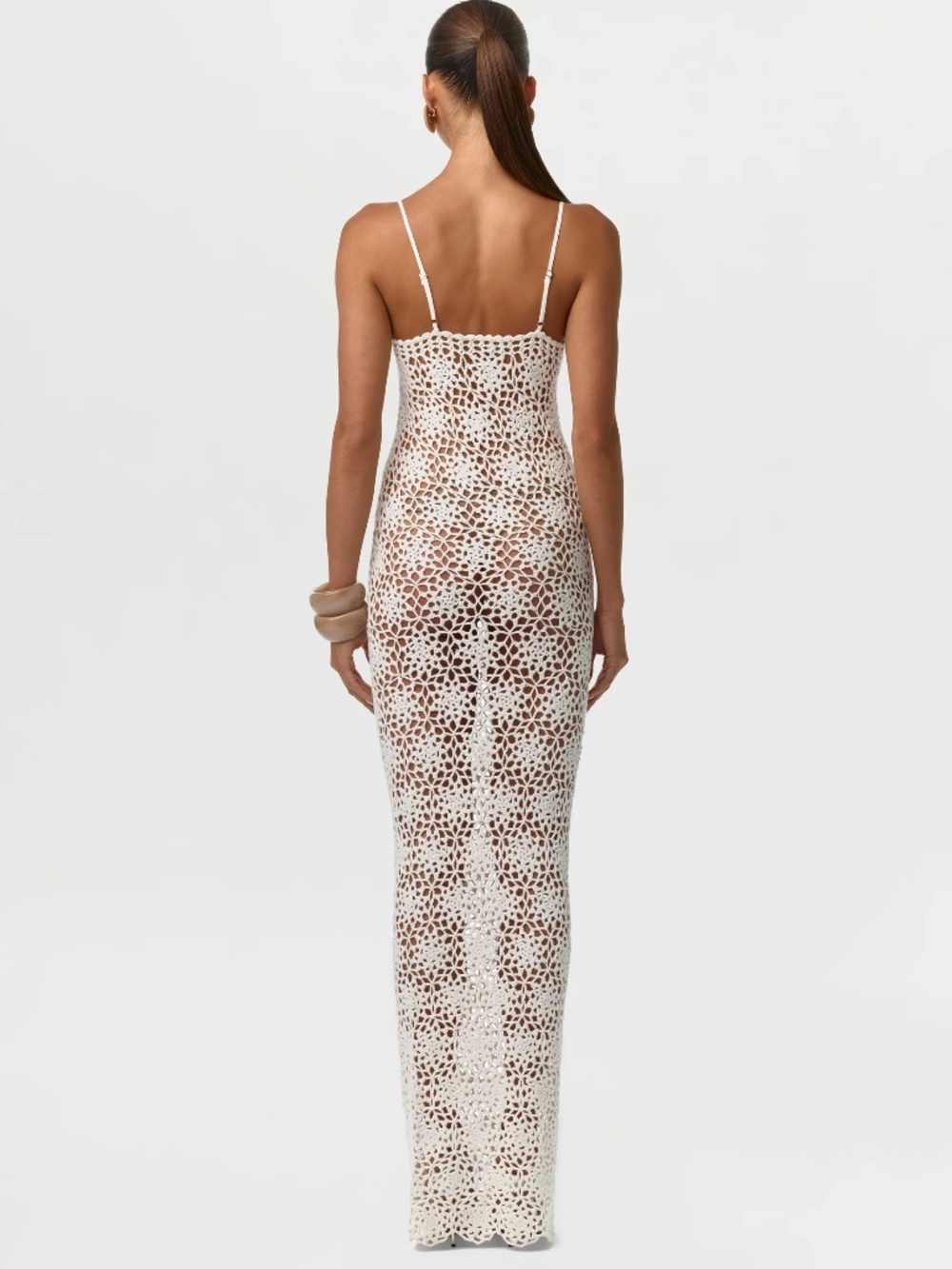 NWT Naked Wardrobe Knit Crochet Maxi Dress - Picture 4 of 7